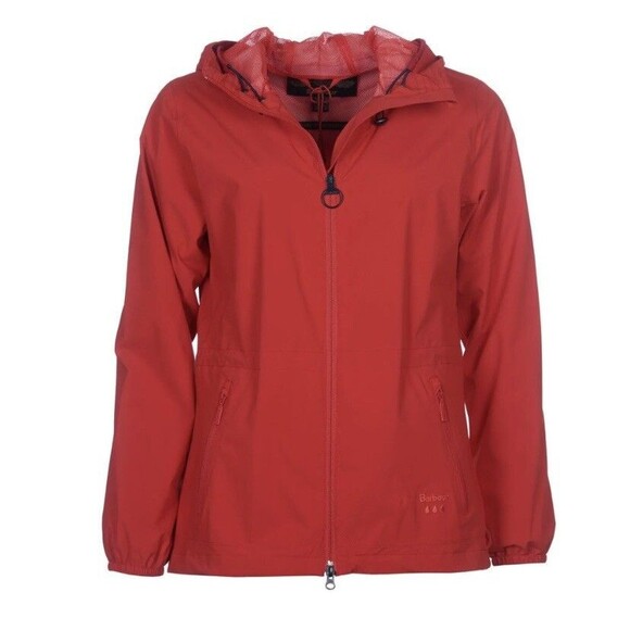 Barbour Leeward Waterproof Ladies Jacket Reef Red Size 8